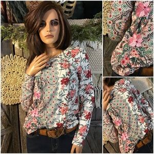 NWOT Sundance Floral Embroidered Long Sleeve Tunic